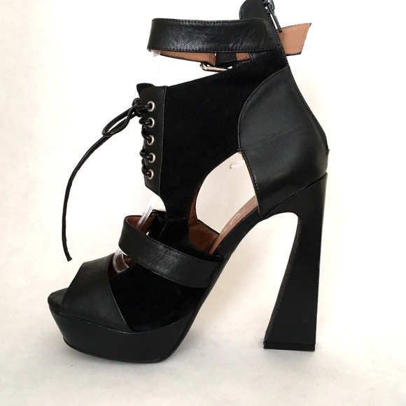 Jeffrey Campbell Ibiza Last Black Retro Platform 8 - Picture 2 of 7